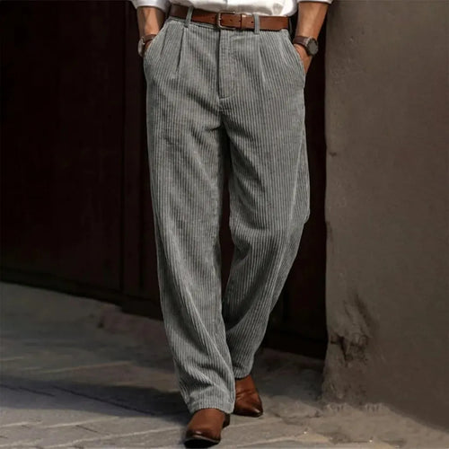 Men's Casual Solid‐Color Corduroy Pants